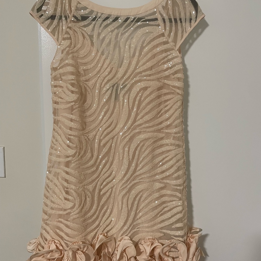 Jessica Simpson Elegant Beige Sequin Dress